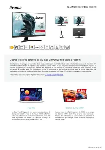 Iiyama G2470HSU-B6 23.8″ Full HD IPS Monitor