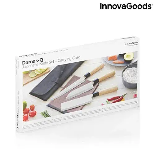 InnovaGoods Conjunto de Facas Japonesas Aço Inoxidável