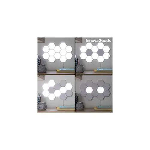 InnovaGoods Conjunto de Painéis LED Hexagonais Luminosidade Branca