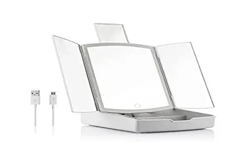 InnovaGoods Espelho LED Dobrável com Organizador Maquilhagem