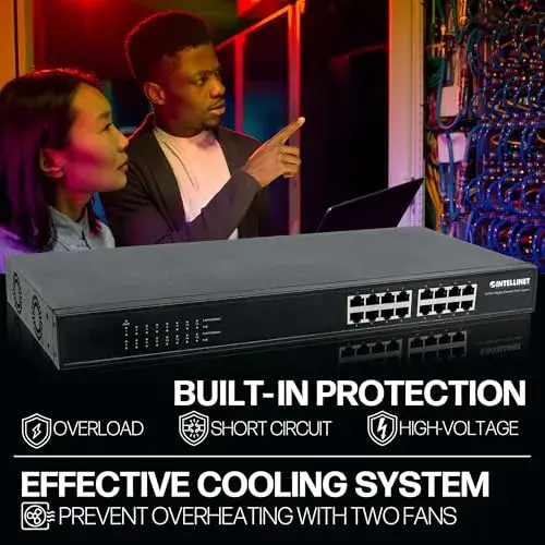 Intellinet 560993 Switch Rackmount 1G 16 Portas