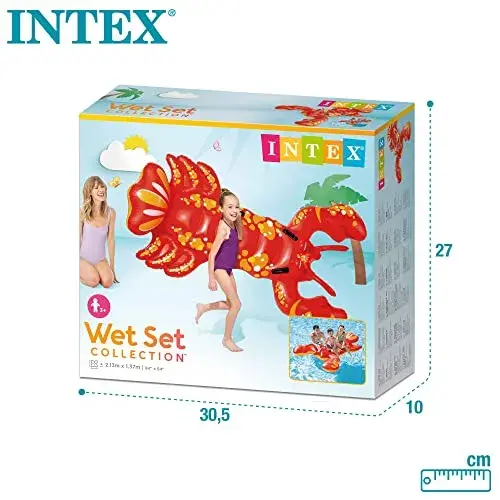 Intex colchão insuflável vinil vermelho amarelo 137 x 213 cm