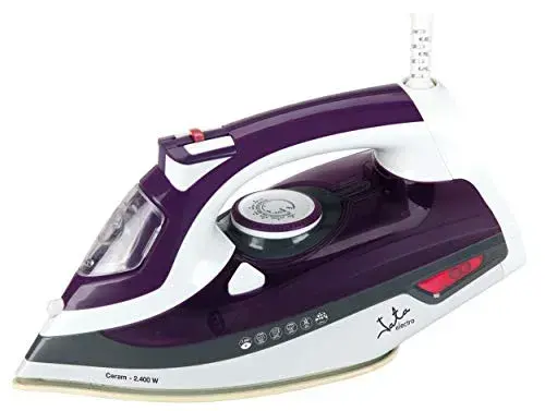 Jata PL221C 2200W Cinzento, Roxo, Branco Ferro a vapor com base cerâmica e vapor vertical