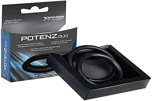 Joydivision Potenz Duo Anéis Pénis Médio Preto Anel Peniano