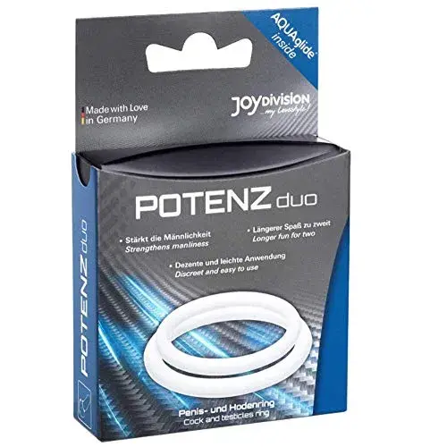 Joydivision Potenz Duo Anel Peniano Silicone Médio Branco