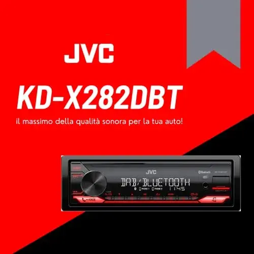 JVC KD-X282DBT 200W Rádio de carro Bluetooth Preto