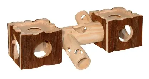 Kerbl Castelo de Madeira Natural para Hamster com Túnel