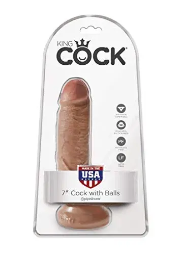 King Cock Pénis com Testículos de Bronzeado 22cm Realista Vibrador com Bolas