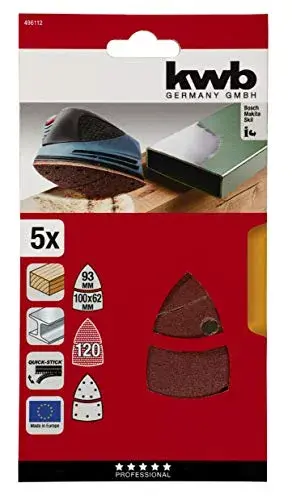 KWB Kit de 5 Lixas Triângulo 100×62.93 para Polimento