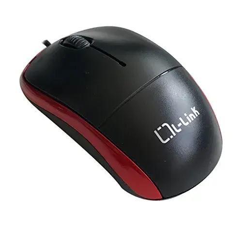 L-Link LL-2080-R Rato USB Óptico Ambidestro Preto, Vermelho