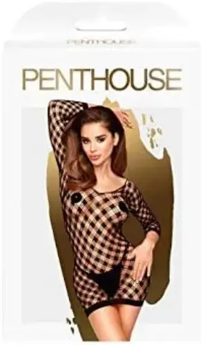 Penthouse Passion Goddess Vestido de Encaje Manga Longa Preto 36-40 S/L