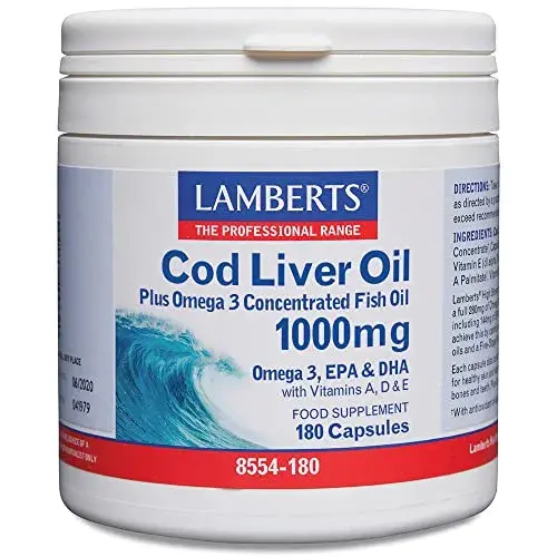 Lamberts Óleo de Fígado Bacalhau 1000mg Cápsulas 180