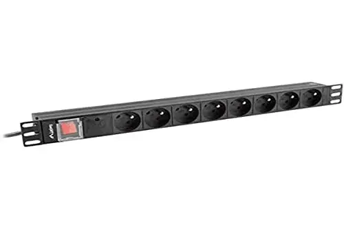 Lanberg PDU-07F-0200-BK 1U Rack de Tira com 7 Entradas