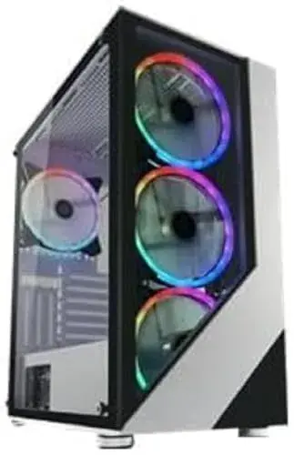LC Power 803W-ON Midi Tower Preto, Branco com Vidro Temperado