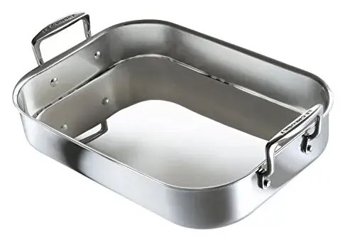 Le Creuset Assadeira de inox 35cm Prata