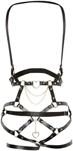 Leg Avenue Anel de Coração Kink Pelúcia Preto Tamanho L