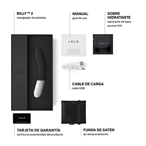 Lelo Billy 2 Estimulador de Próstata Potente Silicone Preto