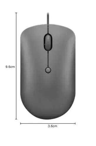 Lenovo GY51D20876 Mouse Compacto Ambidestro USB-C Cinza Escuro