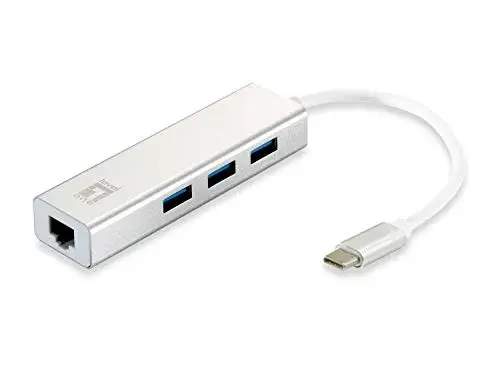 LevelOne HUB Gigabit USB-C Network Adapter USB 3.2 Gen 1 3 portas