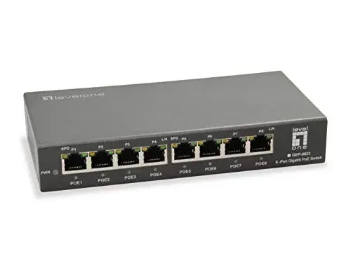 LevelOne GEP-0823 Switch 8 Portas Gigabit PoE Preto