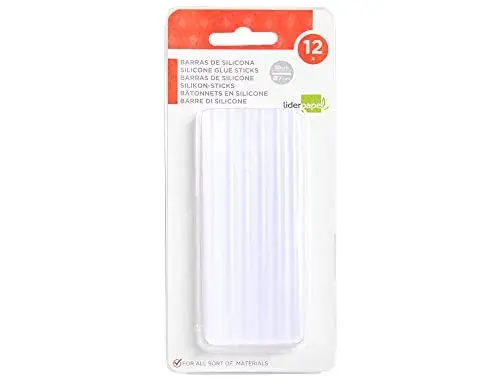 LiderPapel Barras de Silicone 8x100mm Transparente Pacote com 10