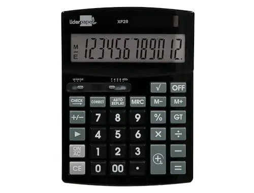 LiderPapel XF29 Calculadora 12 Dígitos Solar e Pilhas