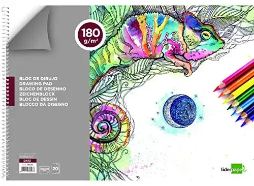 LiderPapel Bloco de Desenho Folio 180g 460×325 mm Espiral