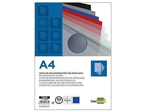 LiderPapel Capas de Encadernação PP 0.8mm A4 50 un