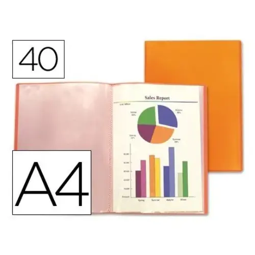 Liderpapel Classificador 40 Bolsas Clear Laranja DIN A4