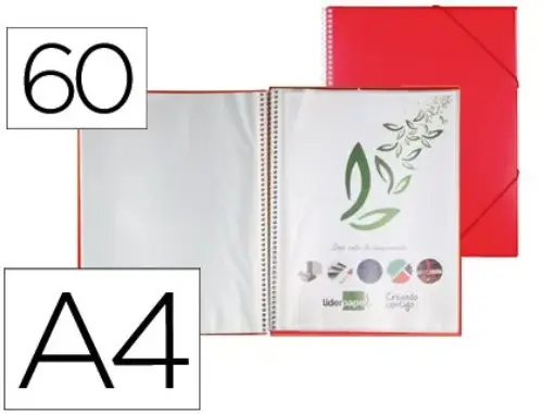 Liderpapel Classificador Capacidade 40 Capas Vermelho A4
