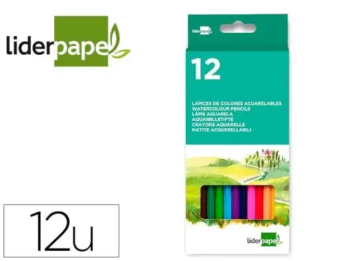 LiderPapel Lápis de Cor Aquareláveis 12 cores hexagonal