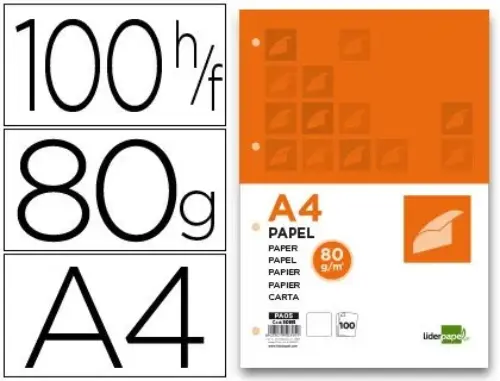 LiderPapel Papel A4 80g 100 folhas Quadriculado