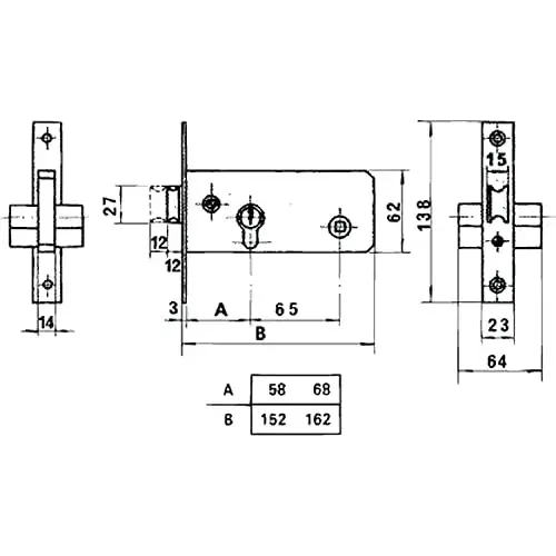 Lince Fechadura Porta Metálica Inoxidável Fecho Duplo