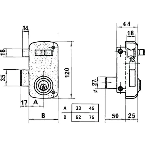 Lince Fechadura Sobreposta 5056A 70 He Dourada