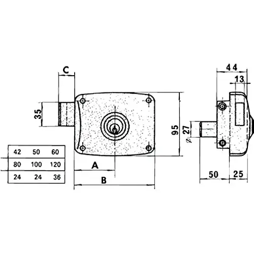 Lince Fechadura Sobreposta Dourada