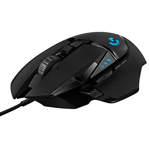 Logitech G502 HERO 25600 DPI com fio preto iluminação RGB