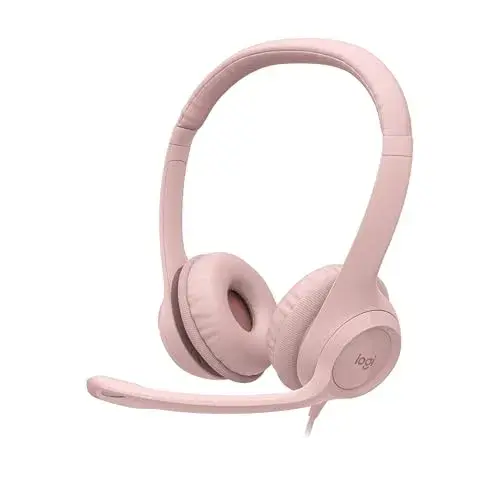 Logitech H390 auscultador com microfone rosa 1,9 m