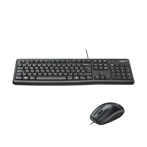 Logitech MK120 Teclado com Fio Preto Resistência a Derrames