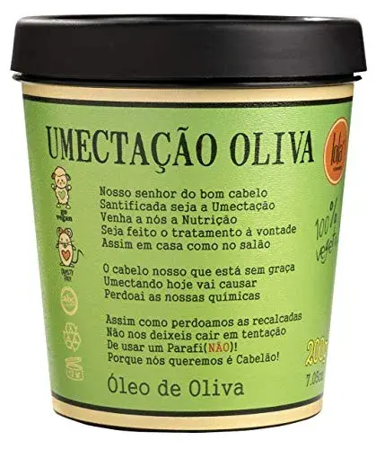 Lola Cosmetics Umectação de Oliva Máscara Azeite Orgânico Prensado a Frio 200ml