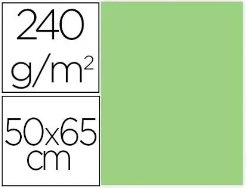 Cartolina 240G/M2 Verde 50X65 cm 25Fls