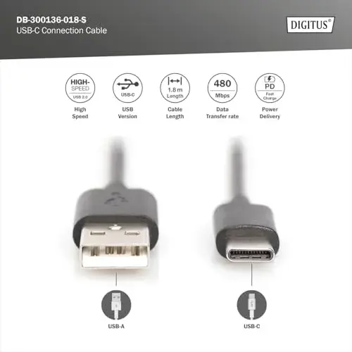 Digitus Cabo USB Type-C Micro B 1.8m M/M
