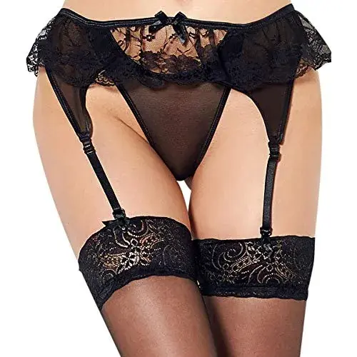 Queen Lingerie Rainha Tinta Preto S / M Cinta Garter