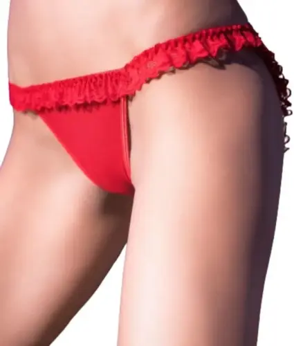 Chilirose Culotte CR-4159 Vermelha 36-38 S/M Micro renda e folhos