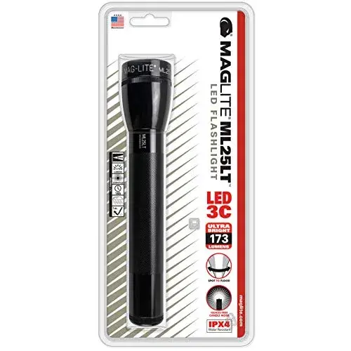 Maglite ML25LT 173 Lumens Lanterna LED Water Resistente
