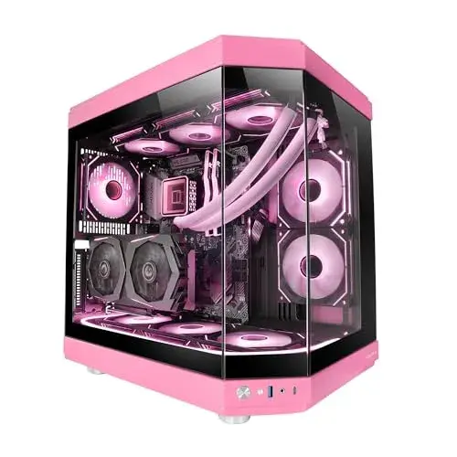 Mars Gaming MC-3T Caixa Midi Tower com vidro rosa