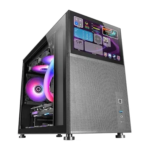 Mars Gaming MC-LCD Caixa Micro-ATX com Ecrã LCD IPS 8″ Preto