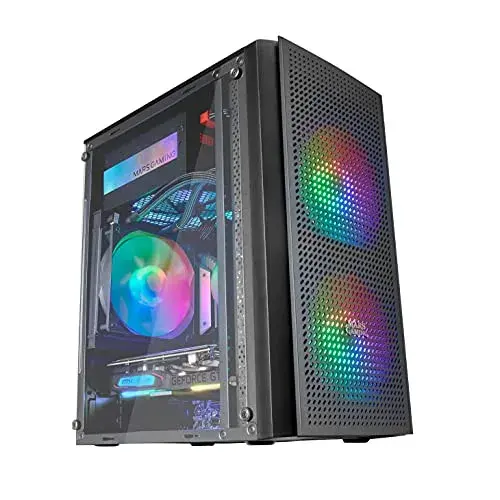 Mars Gaming MC300 Caixa de PC Micro-ATX e Mini-ITX com Iluminação RGB Preta