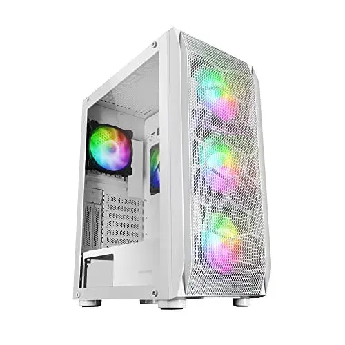 Mars Gaming MCKXW Caixa de PC Micro-ATX Branca com Vidro Temperado e ARGB