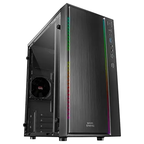 Mars Gaming MCM Mini Tower Caixa de PC Compacta Preto com Janela RGB