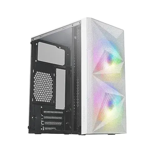 Mars Gaming MCME Mini Tower PC Branco Vidro Temperado RGB